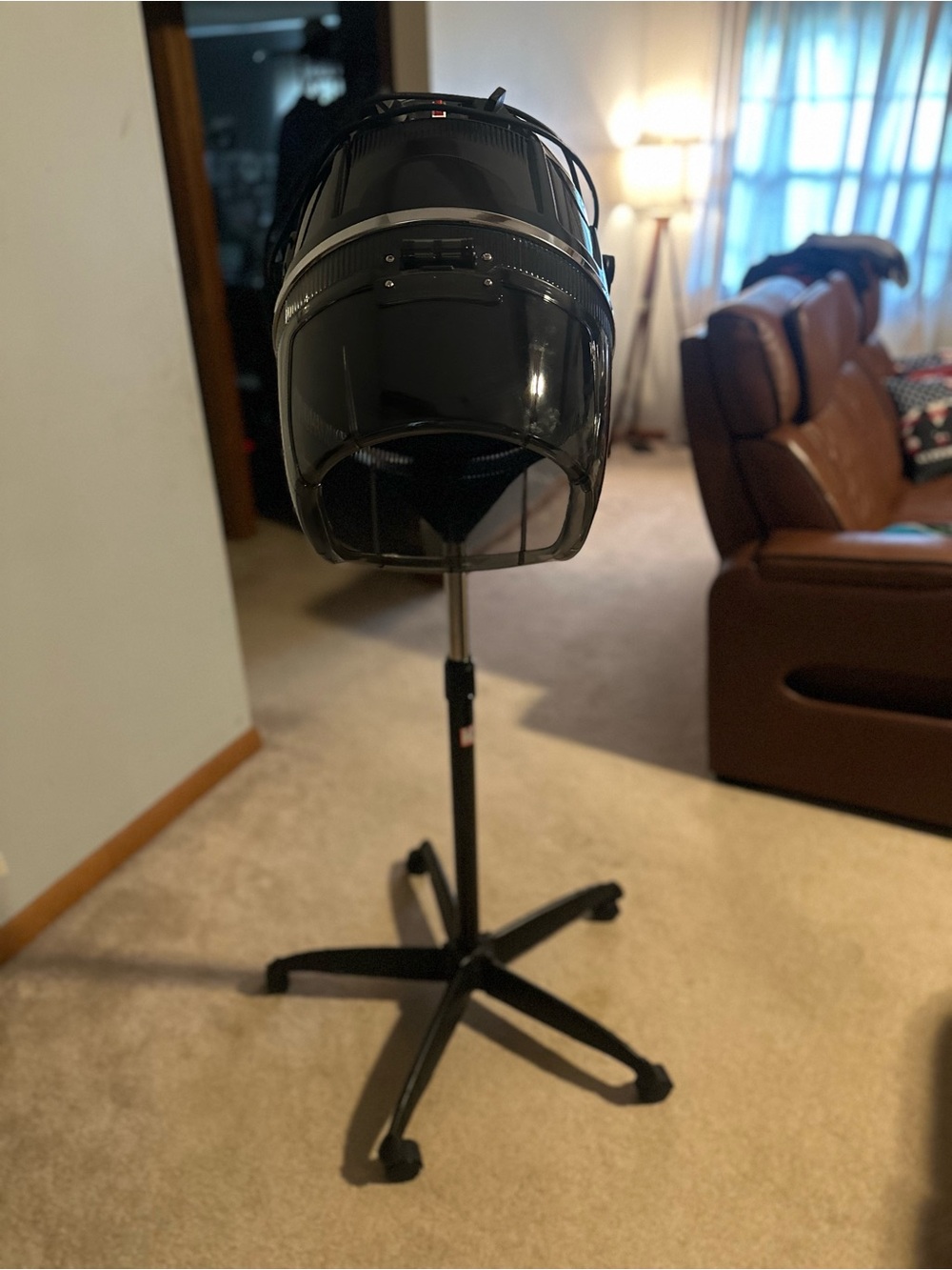 Black Standing Salon Hair Dryer Hood